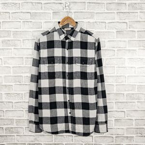Salt Valley Black White Buffalo Plaid Flannel Shirt Cotton Size Small